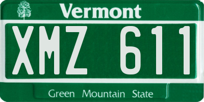 VT license plate XMZ611