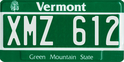 VT license plate XMZ612
