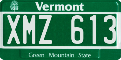 VT license plate XMZ613