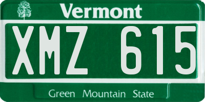 VT license plate XMZ615