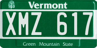 VT license plate XMZ617