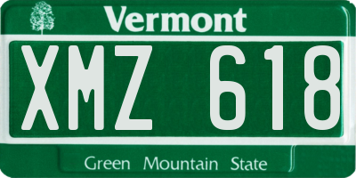VT license plate XMZ618