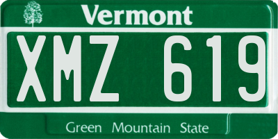 VT license plate XMZ619
