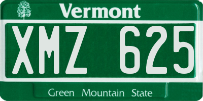 VT license plate XMZ625