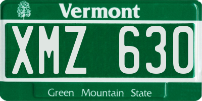 VT license plate XMZ630