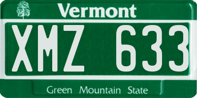 VT license plate XMZ633