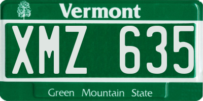 VT license plate XMZ635