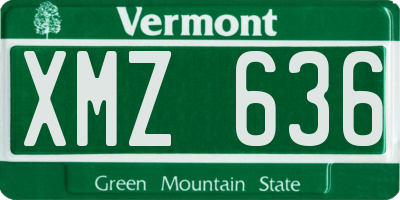 VT license plate XMZ636