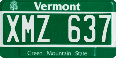 VT license plate XMZ637