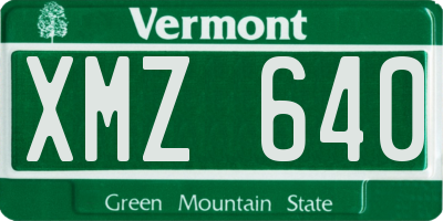 VT license plate XMZ640