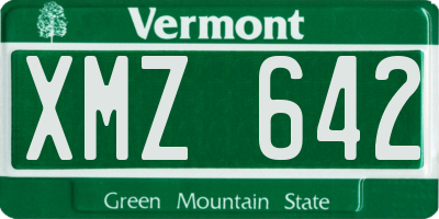 VT license plate XMZ642