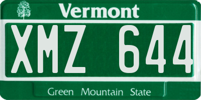 VT license plate XMZ644