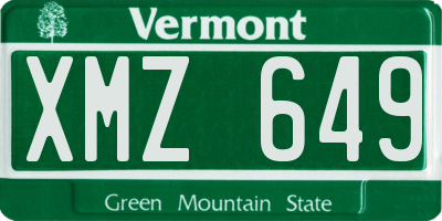 VT license plate XMZ649