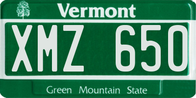 VT license plate XMZ650
