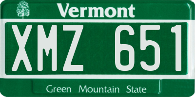 VT license plate XMZ651
