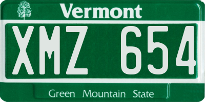 VT license plate XMZ654