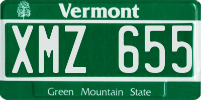 VT license plate XMZ655