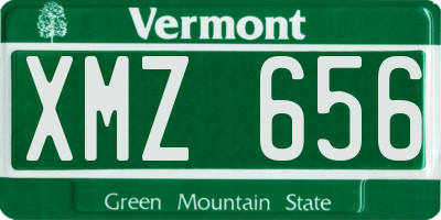 VT license plate XMZ656