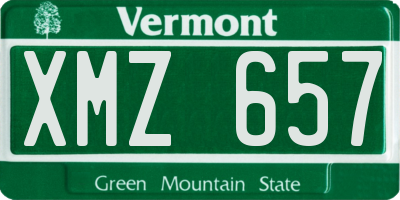 VT license plate XMZ657