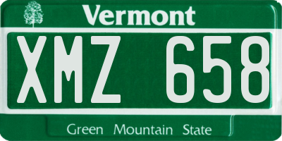 VT license plate XMZ658