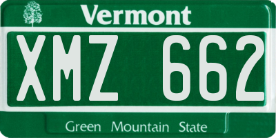 VT license plate XMZ662