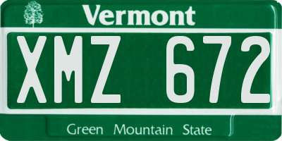 VT license plate XMZ672