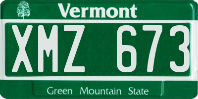 VT license plate XMZ673