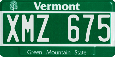 VT license plate XMZ675