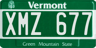 VT license plate XMZ677