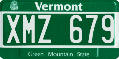 VT license plate XMZ679