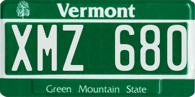 VT license plate XMZ680