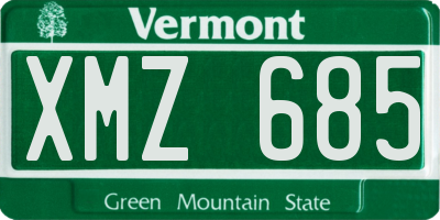 VT license plate XMZ685