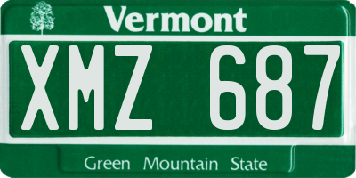 VT license plate XMZ687