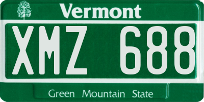 VT license plate XMZ688