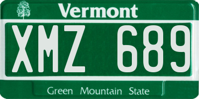 VT license plate XMZ689