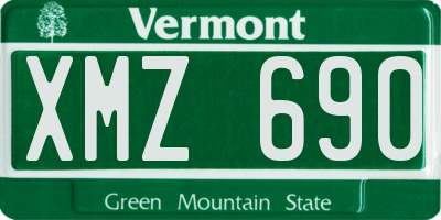 VT license plate XMZ690