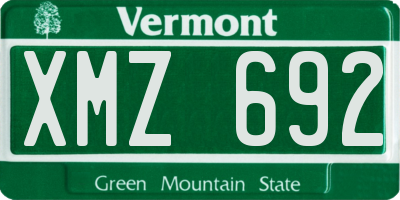 VT license plate XMZ692