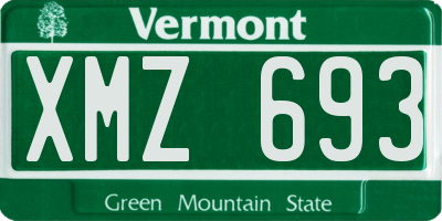 VT license plate XMZ693