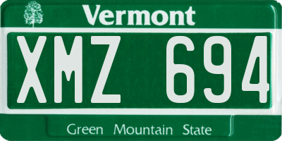 VT license plate XMZ694