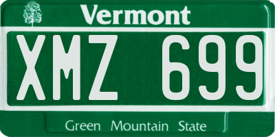 VT license plate XMZ699