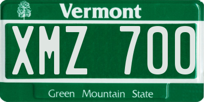 VT license plate XMZ700