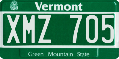 VT license plate XMZ705