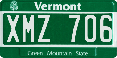 VT license plate XMZ706