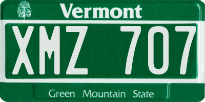 VT license plate XMZ707