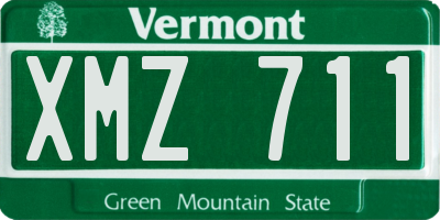 VT license plate XMZ711