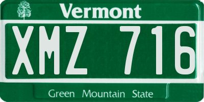 VT license plate XMZ716
