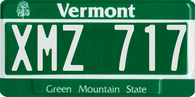 VT license plate XMZ717