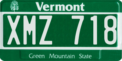 VT license plate XMZ718