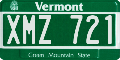 VT license plate XMZ721