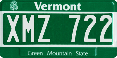 VT license plate XMZ722